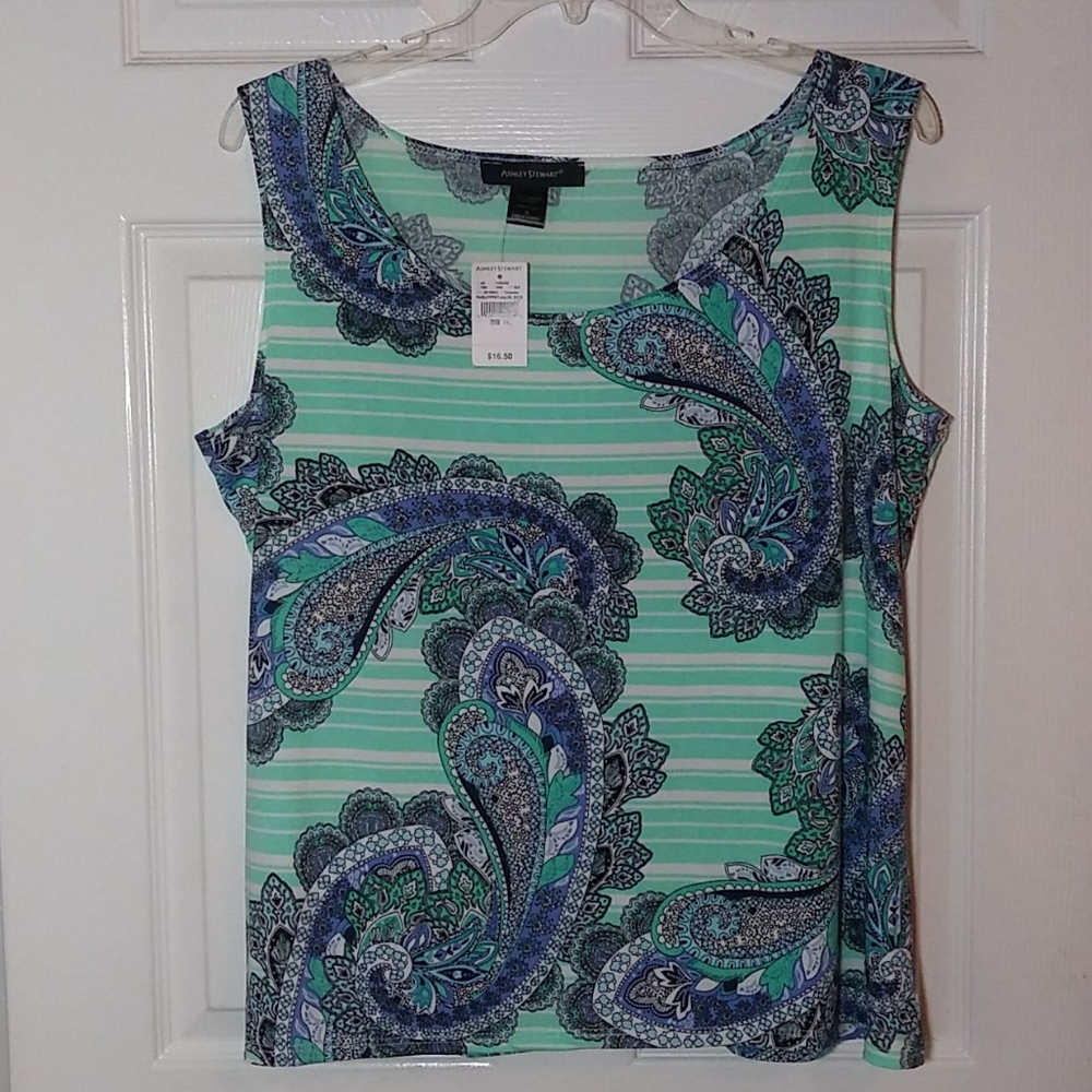 Ashley Stewart Paisley Tank Top